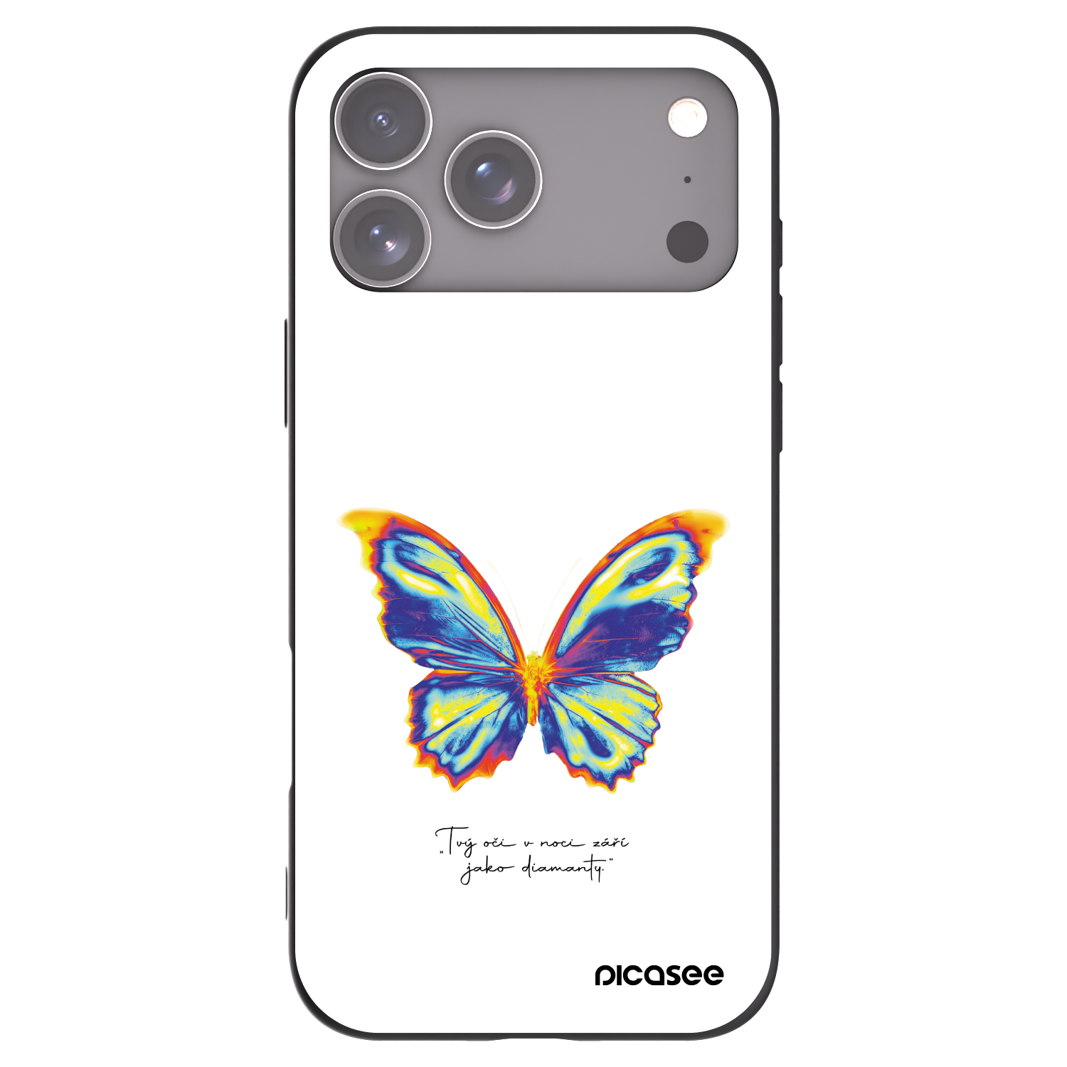 Picasee Apple iPhone 17 Pro Max Hülle - Schwarzes Silikon - Diamanty White