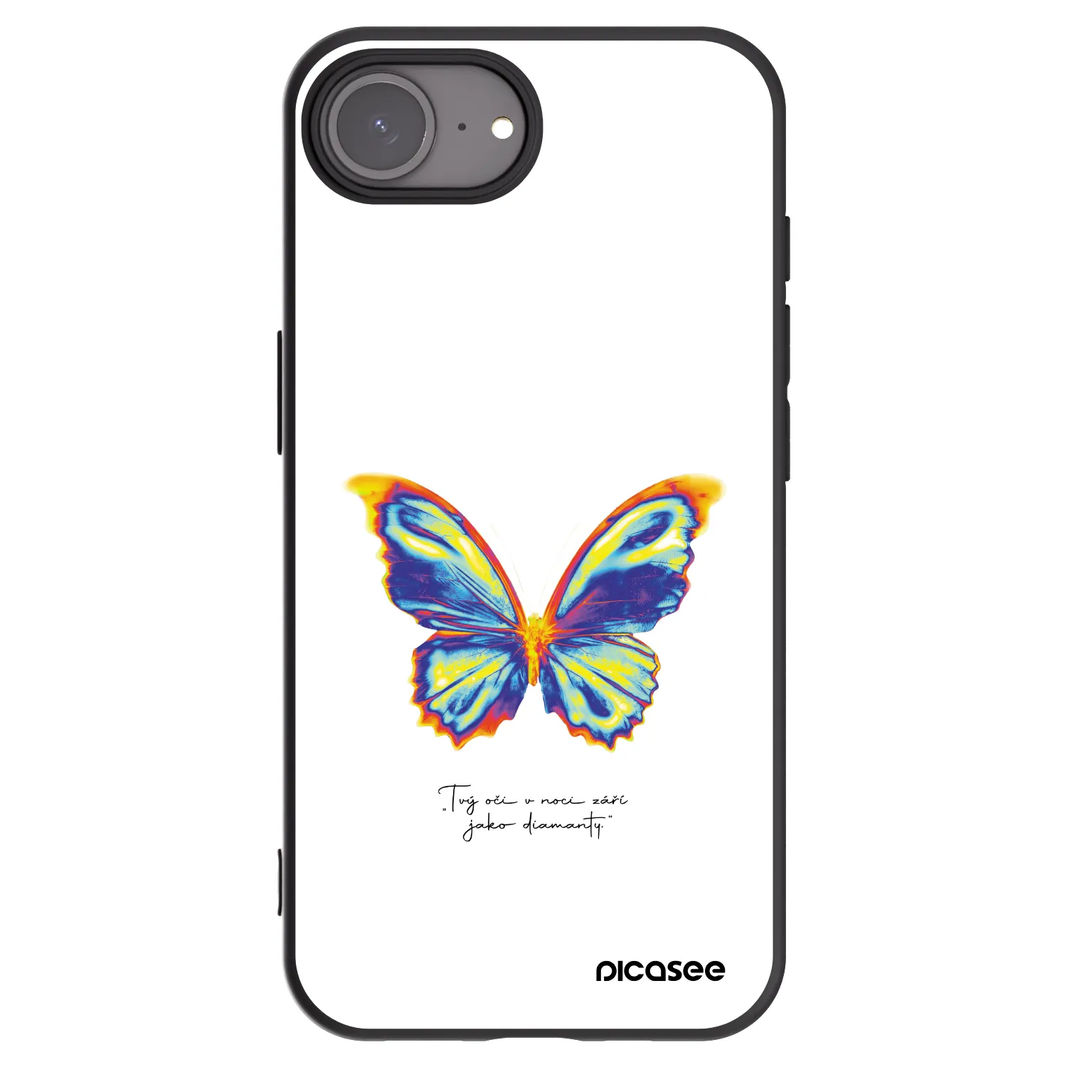 Picasee Apple iPhone 17e Hülle - Schwarzes Silikon - Diamanty White