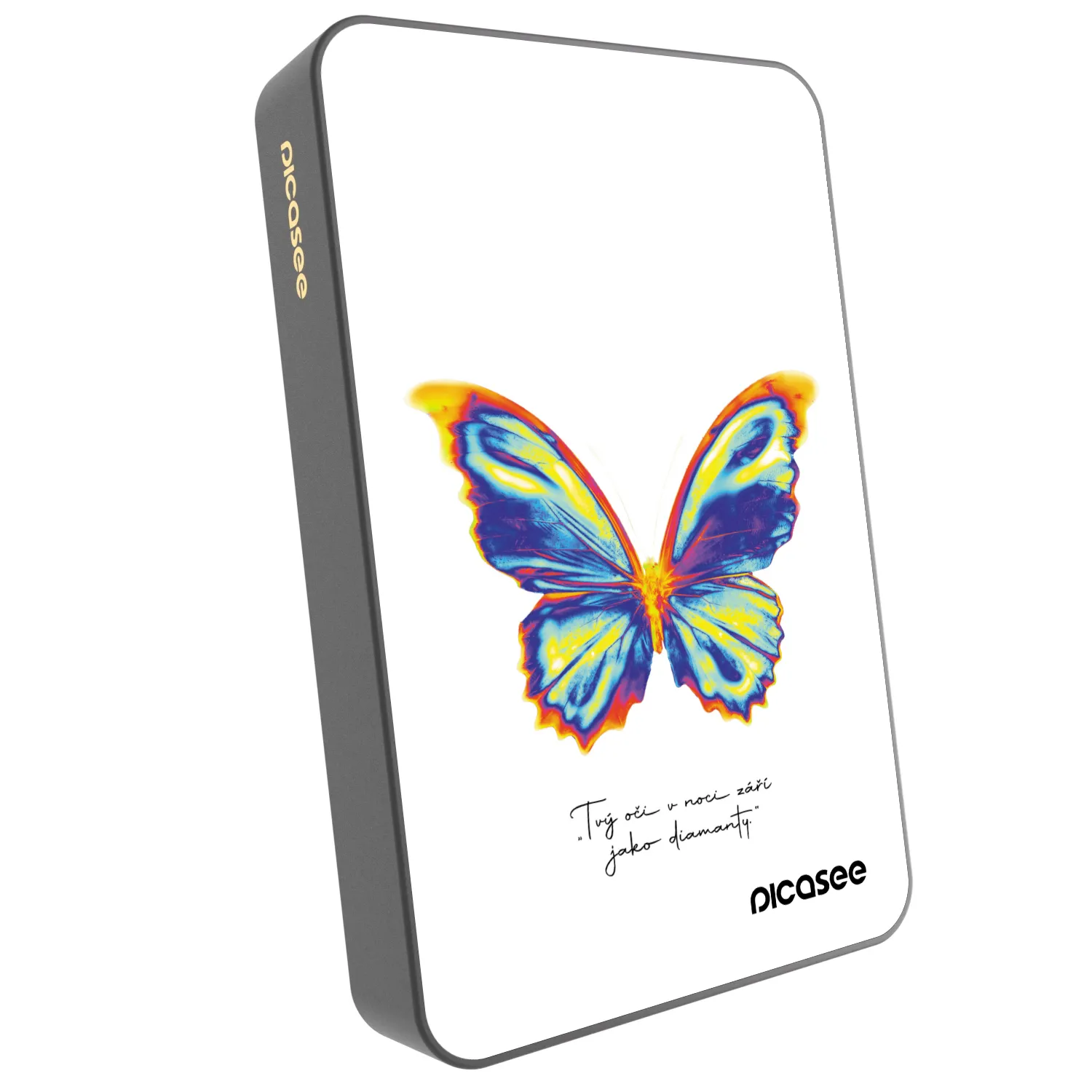 Picasee Powerbank mit MagSafe 10 000 mAh Grau - Diamanty White