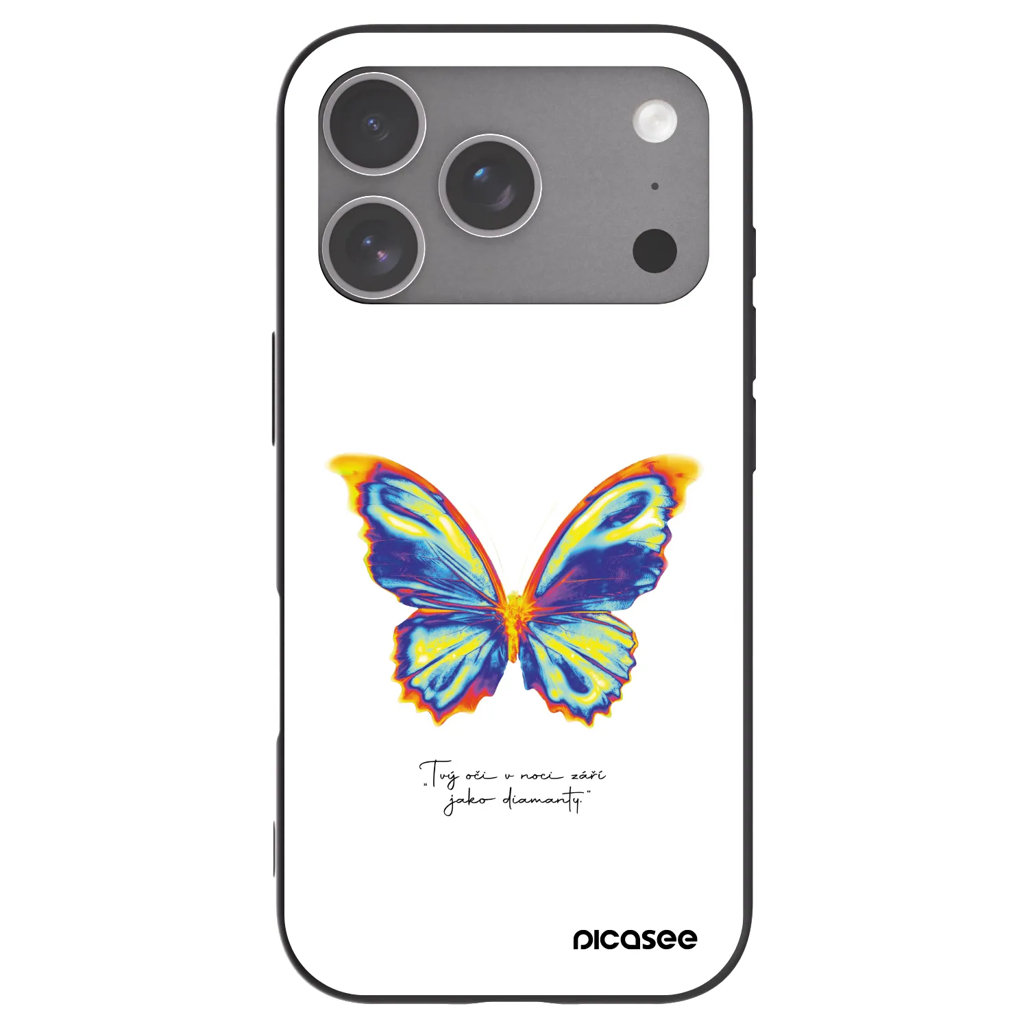Picasee Apple iPhone 18 Pro Hülle - Schwarzes Silikon - Diamanty White