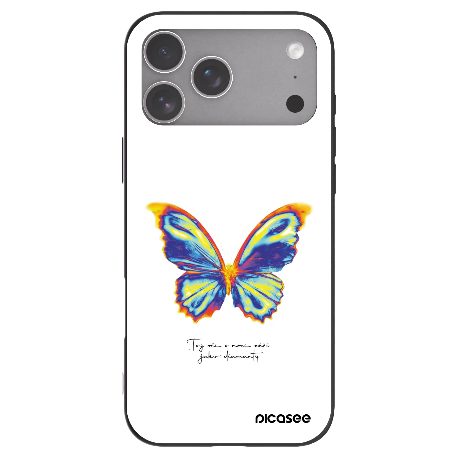 Picasee Apple iPhone 18 Pro Max Hülle - Schwarzes Silikon - Diamanty White