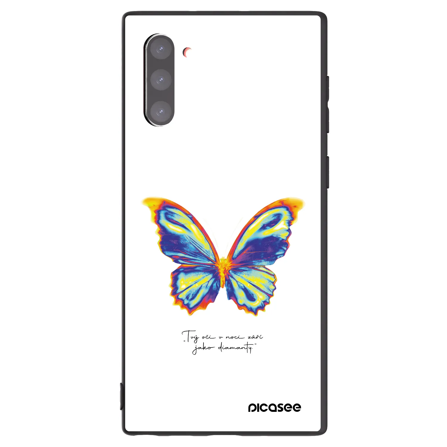Picasee Samsung Galaxy Note 10 N970F Hülle - Schwarzes Silikon - Diamanty White