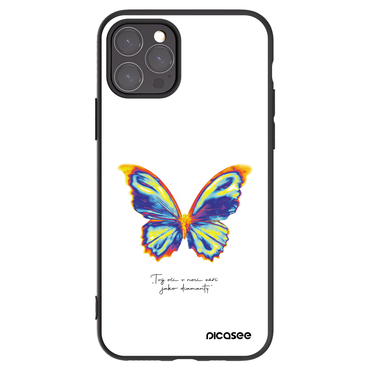 Picasee Apple iPhone 11 Pro Hülle - Schwarzes Silikon - Diamanty White