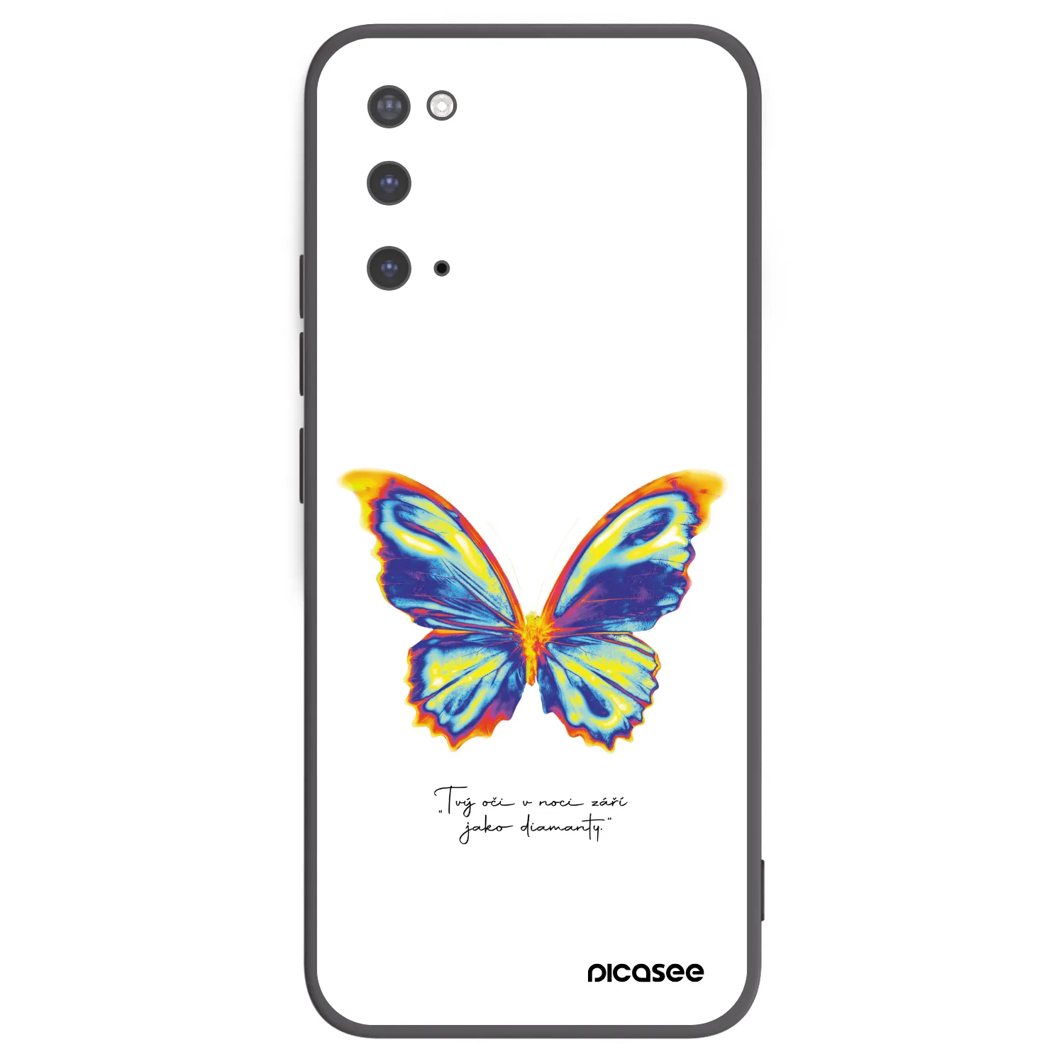 Picasee Samsung Galaxy S20 G980F Hülle - Schwarzes Silikon - Diamanty White