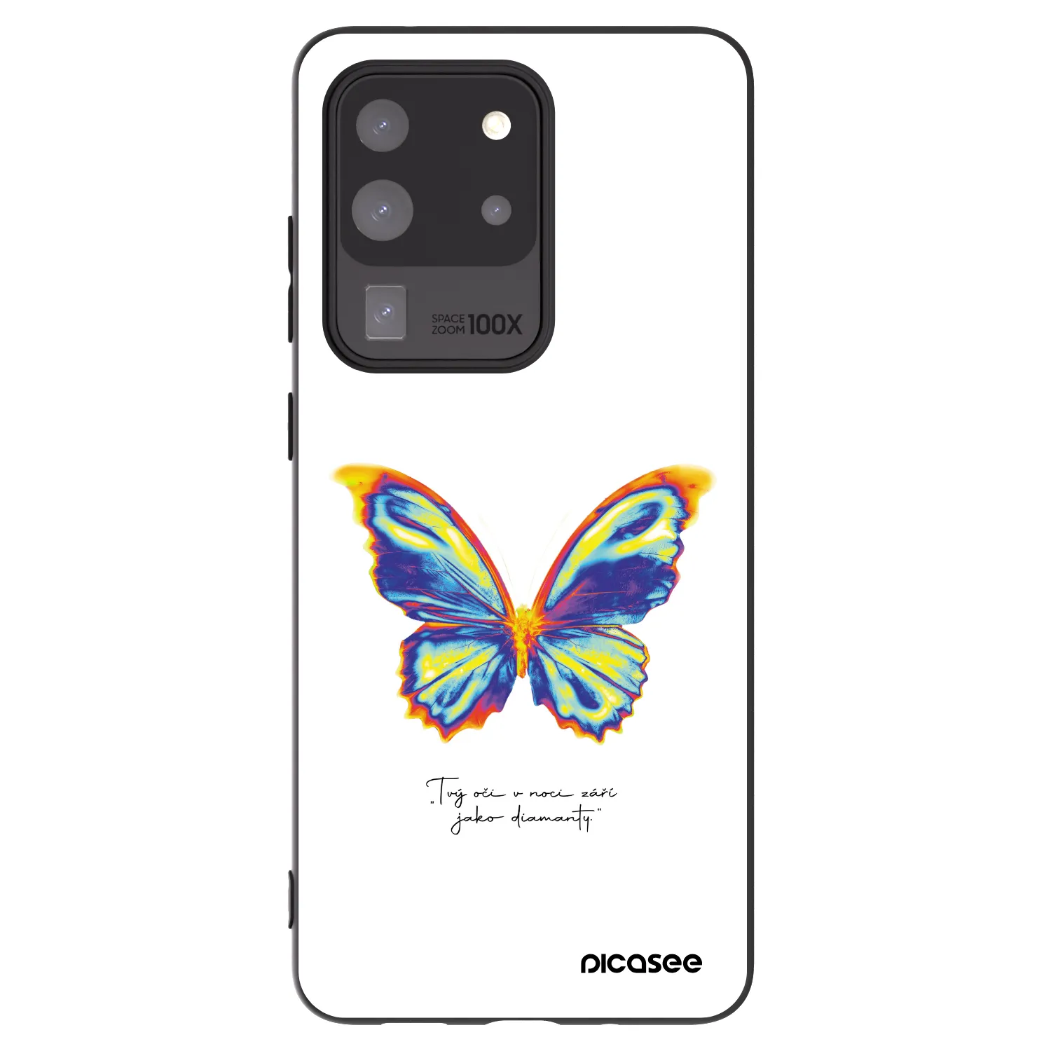 Picasee Samsung Galaxy S20 Ultra 5G G988F Hülle - Schwarzes Silikon - Diamanty White