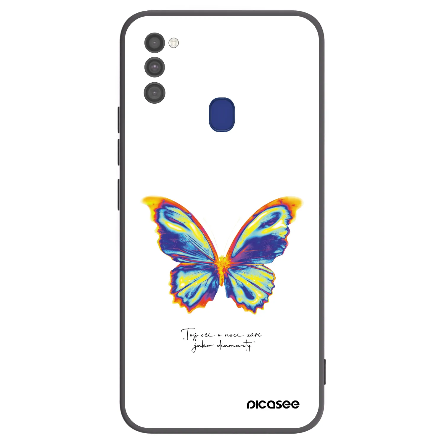 Picasee Samsung Galaxy M21 M215F Hülle - Schwarzes Silikon - Diamanty White