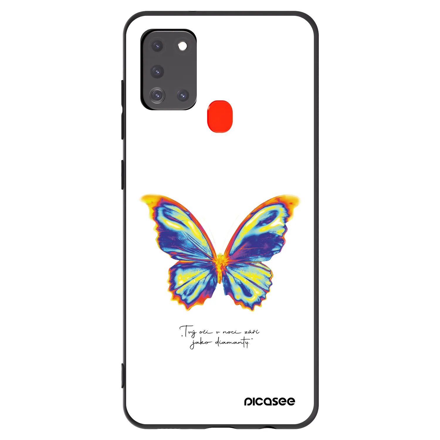 Picasee Samsung Galaxy A21s Hülle - Schwarzes Silikon - Diamanty White