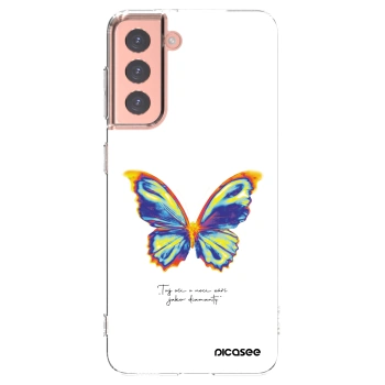 Picasee Samsung Galaxy S21 5G G991B Hülle - Transparentes Silikon - Diamanty White
