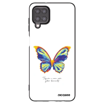 Picasee Samsung Galaxy A12 A125F Hülle - Schwarzes Silikon - Diamanty White