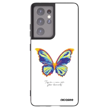 Picasee Samsung Galaxy S21 Ultra 5G G998B Hülle - Schwarzes Silikon - Diamanty White