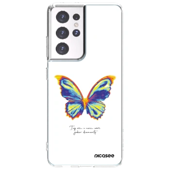 Picasee Samsung Galaxy S21 Ultra 5G G998B Hülle - Transparentes Silikon - Diamanty White