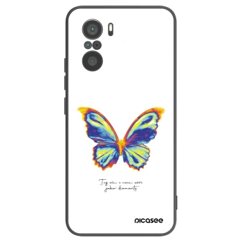 Picasee Xiaomi Poco F3 Hülle - Schwarzes Silikon - Diamanty White