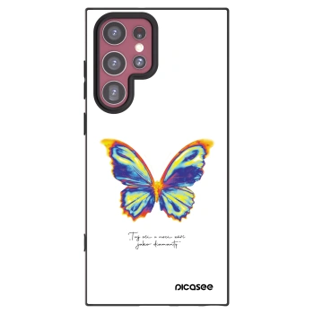 Picasee Samsung Galaxy S22 Ultra 5G Hülle - Schwarzes Silikon - Diamanty White
