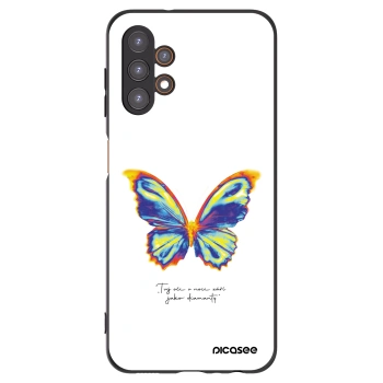 Picasee Samsung Galaxy A13 4G A135 Hülle - Schwarzes Silikon - Diamanty White