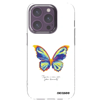 Picasee Apple iPhone 14 Pro Hülle - Transparentes Silikon - Diamanty White