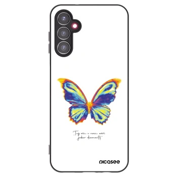Picasee Samsung Galaxy A14 5G A146P Hülle - Schwarzes Silikon - Diamanty White