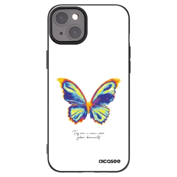 Picasee Apple iPhone 15 Plus Hülle - Schwarzes Silikon - Diamanty White