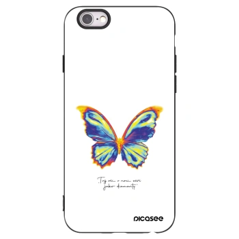 Picasee Apple iPhone 6/6S Hülle - Schwarzes Silikon - Diamanty White