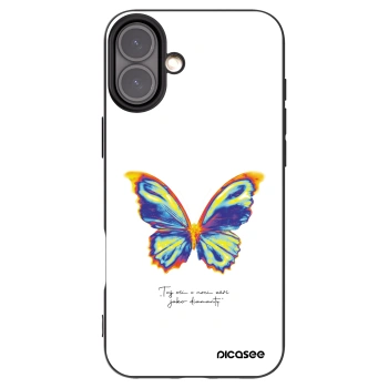 Picasee Apple iPhone 16 Plus Hülle - Schwarzes Silikon - Diamanty White