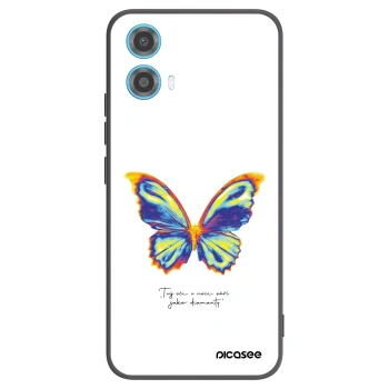 Picasee Motorola Moto G34 5G Hülle - Schwarzes Silikon - Diamanty White