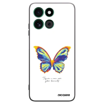 Picasee Motorola Moto G57 Power Hülle - Schwarzes Silikon - Diamanty White