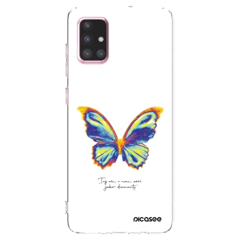 Picasee Samsung Galaxy A71 A715F Hülle - Transparentes Silikon - Diamanty White