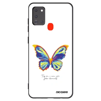 Picasee Samsung Galaxy A21s Hülle - Schwarzes Silikon - Diamanty White