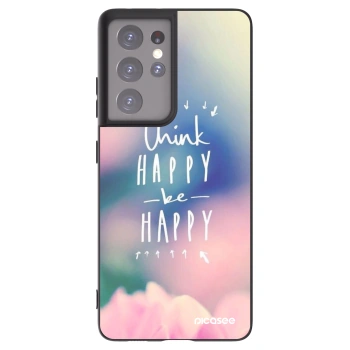 Picasee Samsung Galaxy S21 Ultra 5G G998B Hülle - Schwarzes Silikon - Denke positiv!