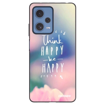 Picasee Xiaomi Redmi Note 12 Pro 5G Hülle - Schwarzes Silikon - Denke positiv!