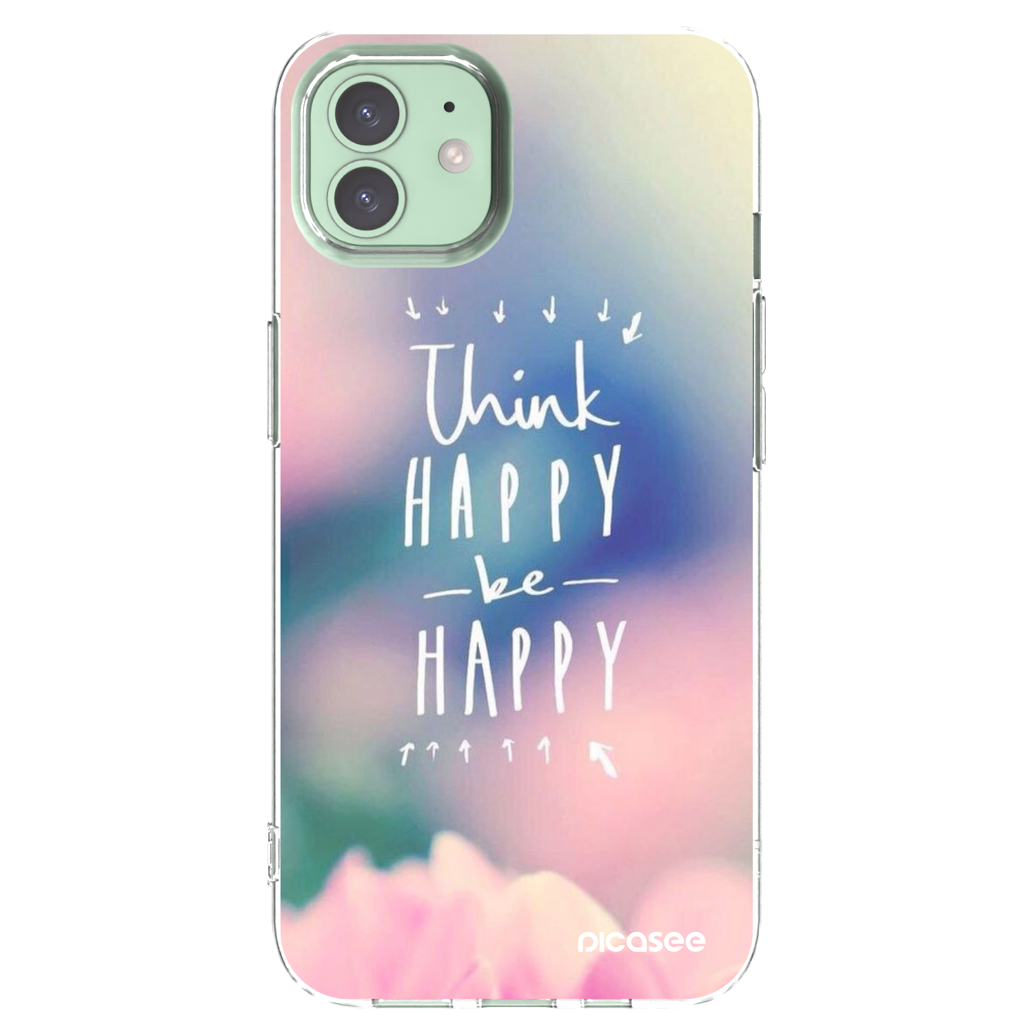 Picasee Apple iPhone 12 Pro Hülle - Transparentes Silikon - Denke positiv!