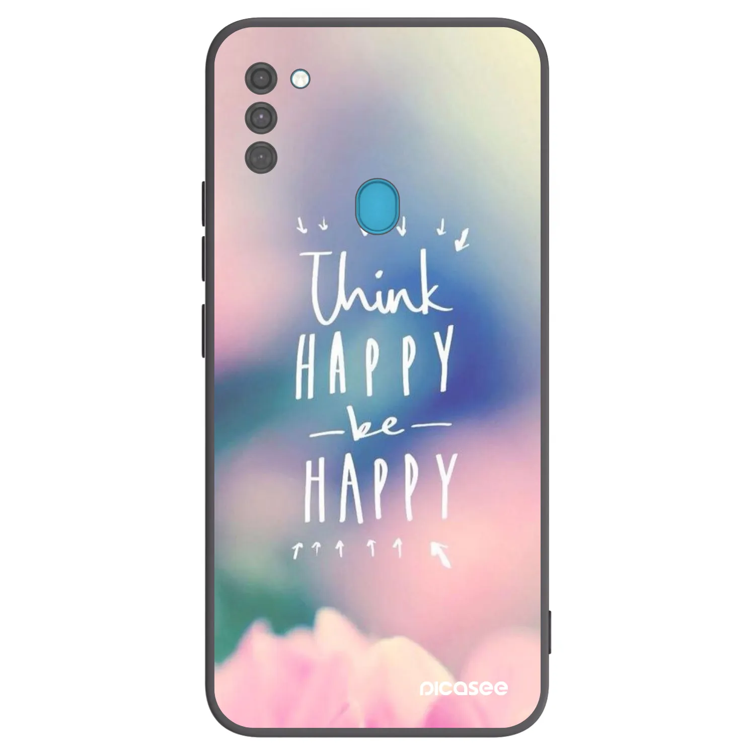Picasee Samsung Galaxy M11 Hülle - Schwarzes Silikon - Denke positiv!