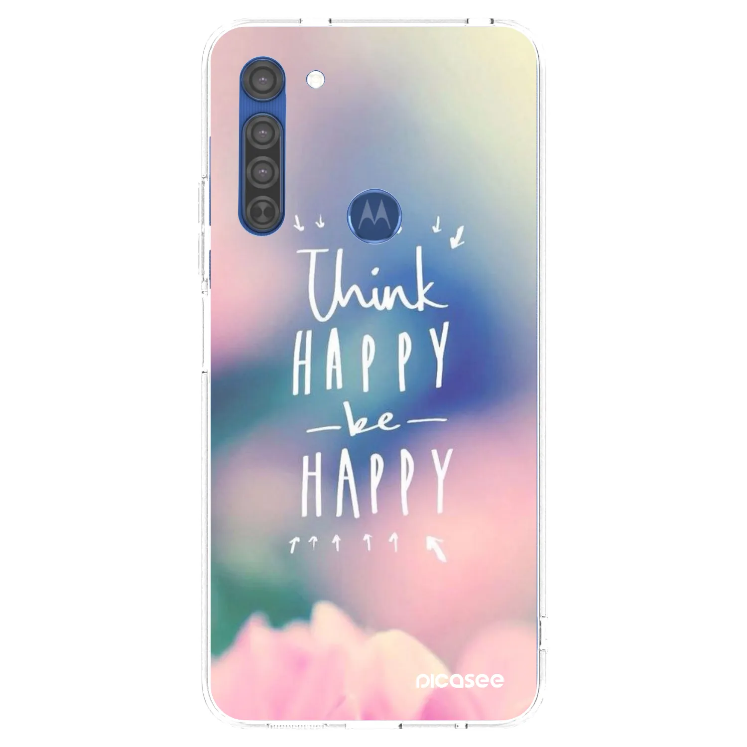 Picasee Motorola Moto G8 Hülle - Transparentes Silikon - Denke positiv!
