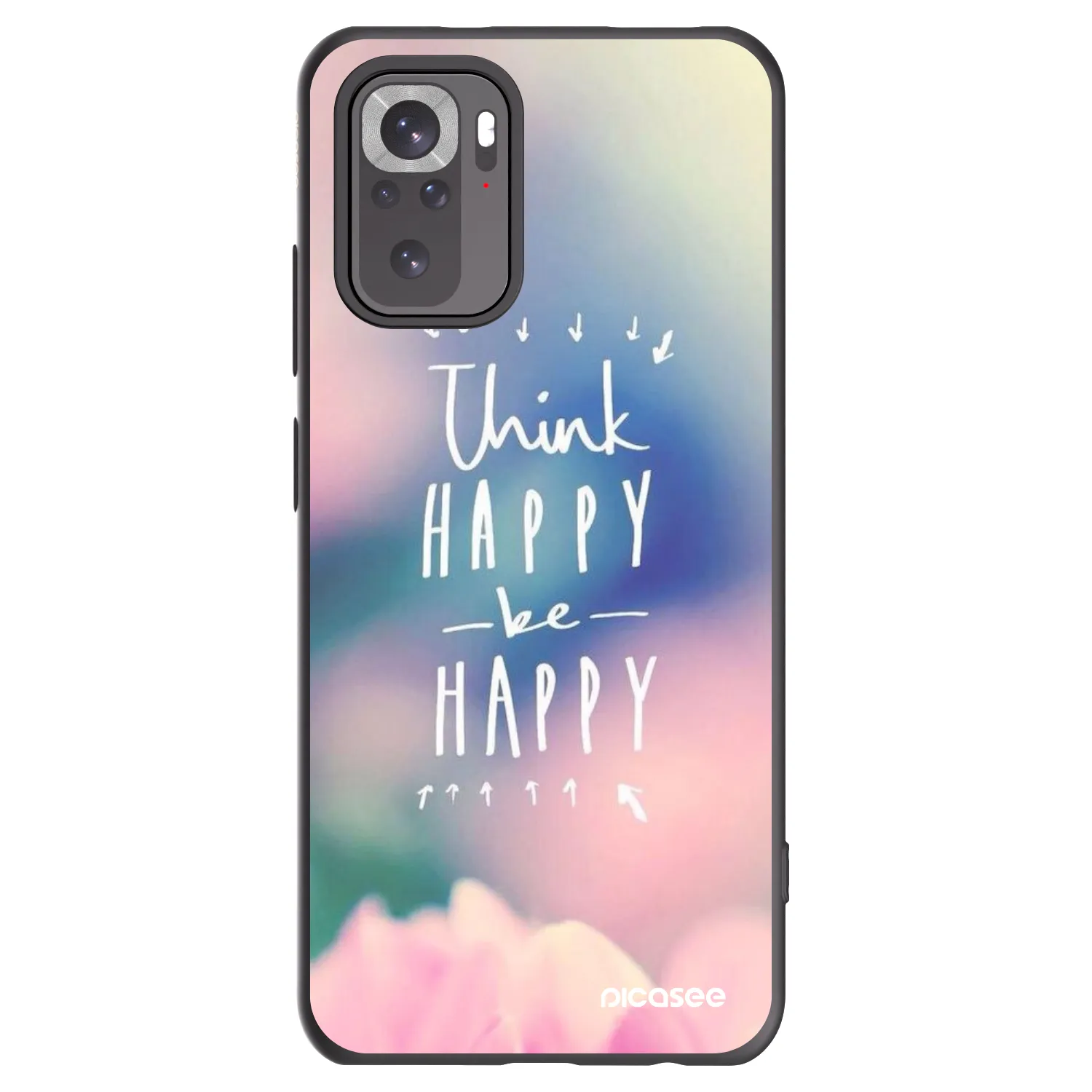 Picasee Xiaomi Redmi Note 10 Hülle - Schwarzes Silikon - Denke positiv!