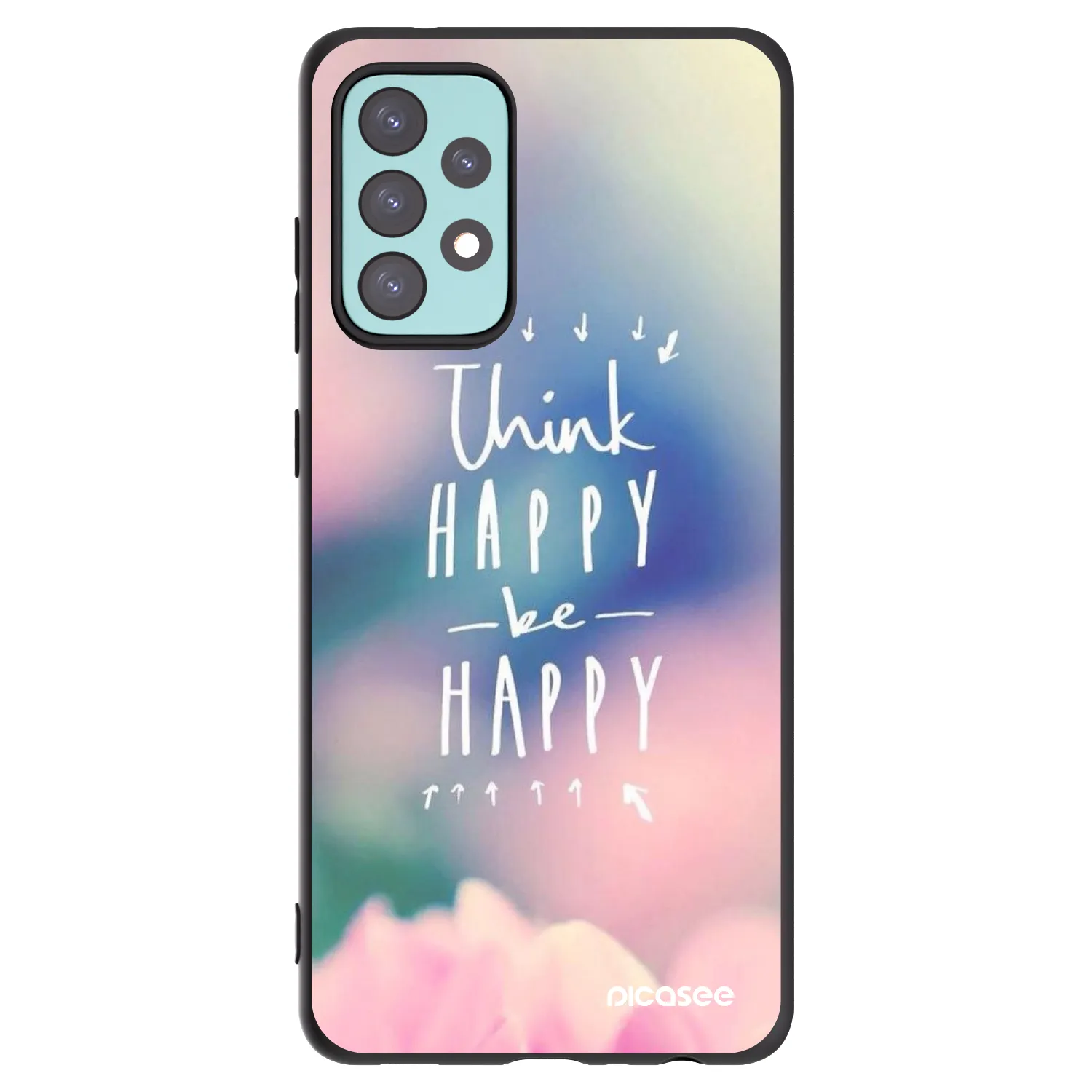 Picasee Samsung Galaxy A72 A725F Hülle - Schwarzes Silikon - Denke positiv!