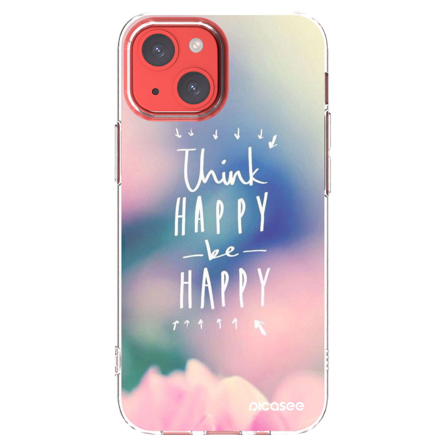 Picasee Apple iPhone 13 mini Hülle - Transparentes Silikon - Denke positiv!