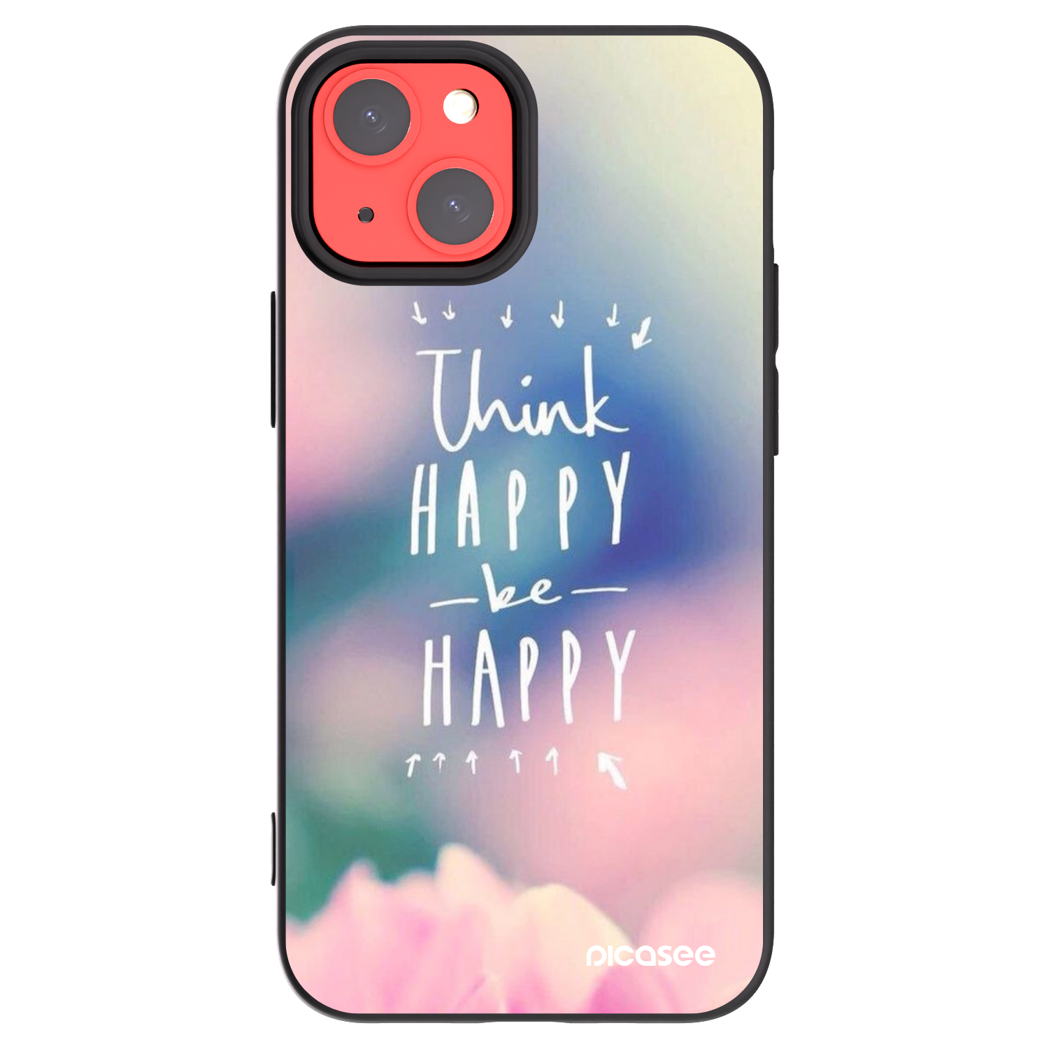 Picasee Apple iPhone 13 mini Hülle - Schwarzes Silikon - Denke positiv!