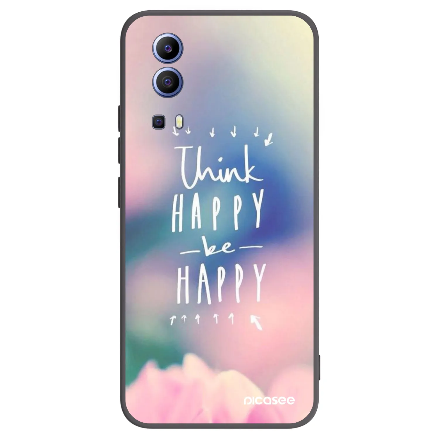 Picasee Vivo Y52 5G Hülle - Schwarzes Silikon - Denke positiv!