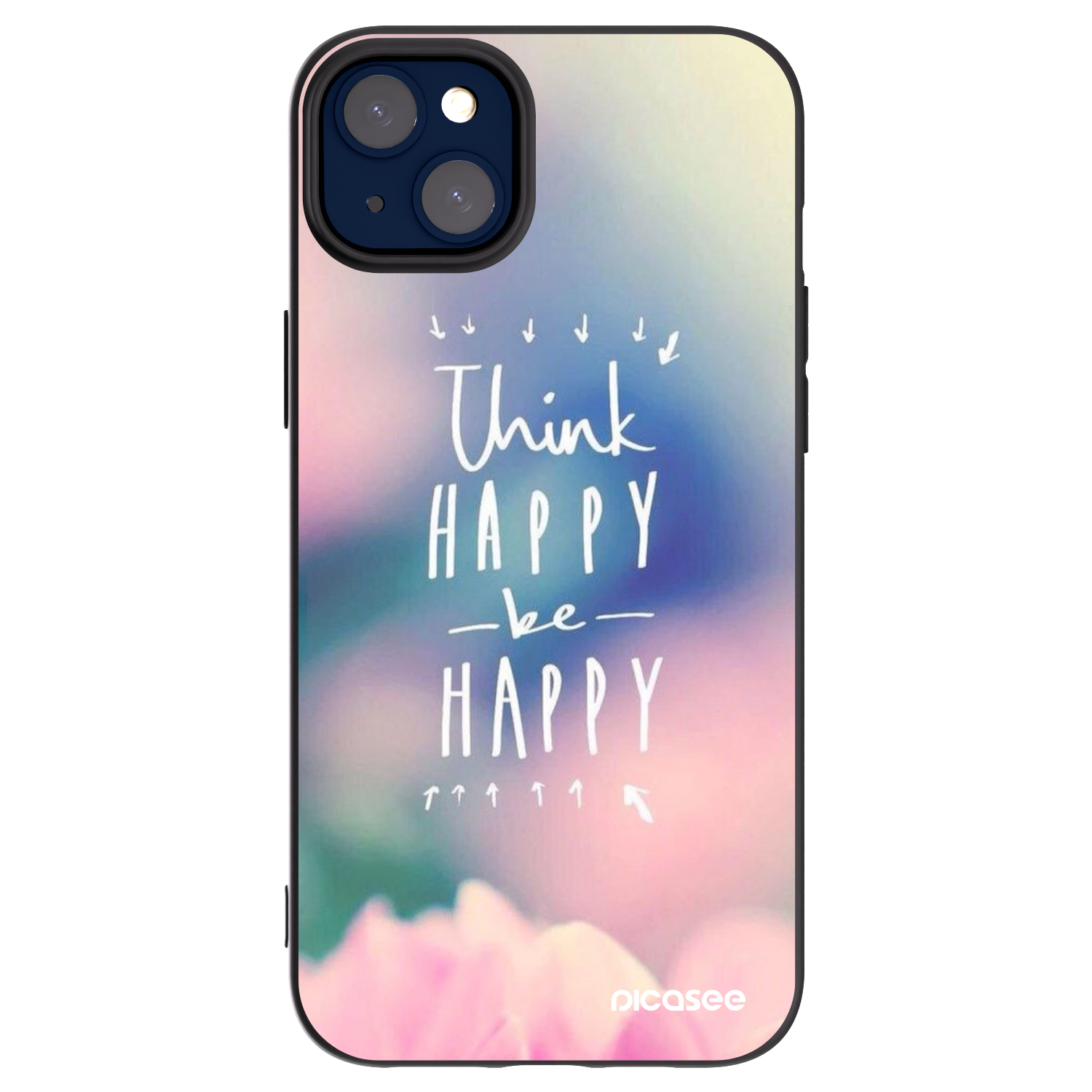 Picasee Apple iPhone 14 Plus Hülle - Schwarzes Silikon - Denke positiv!