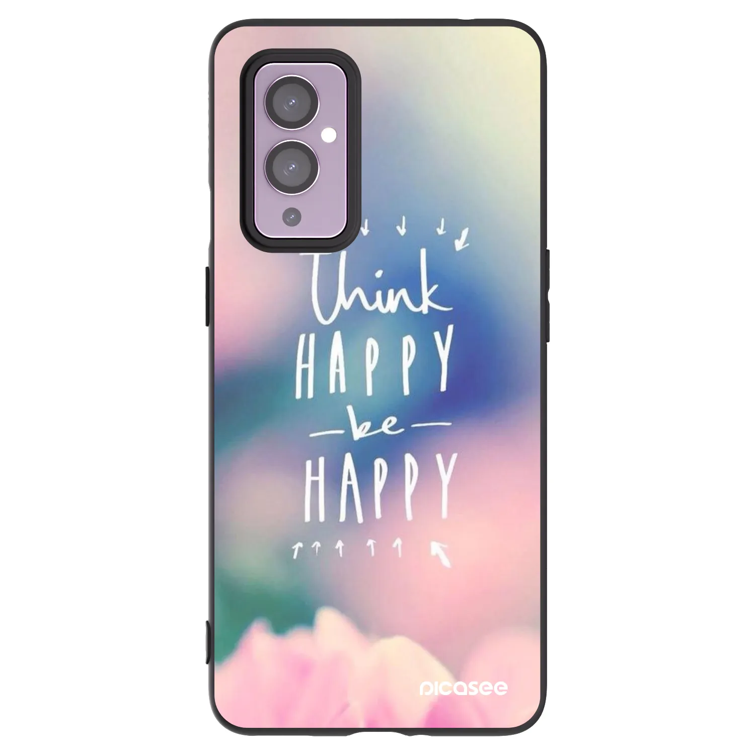 Picasee OnePlus 9 Hülle - Schwarzes Silikon - Denke positiv!