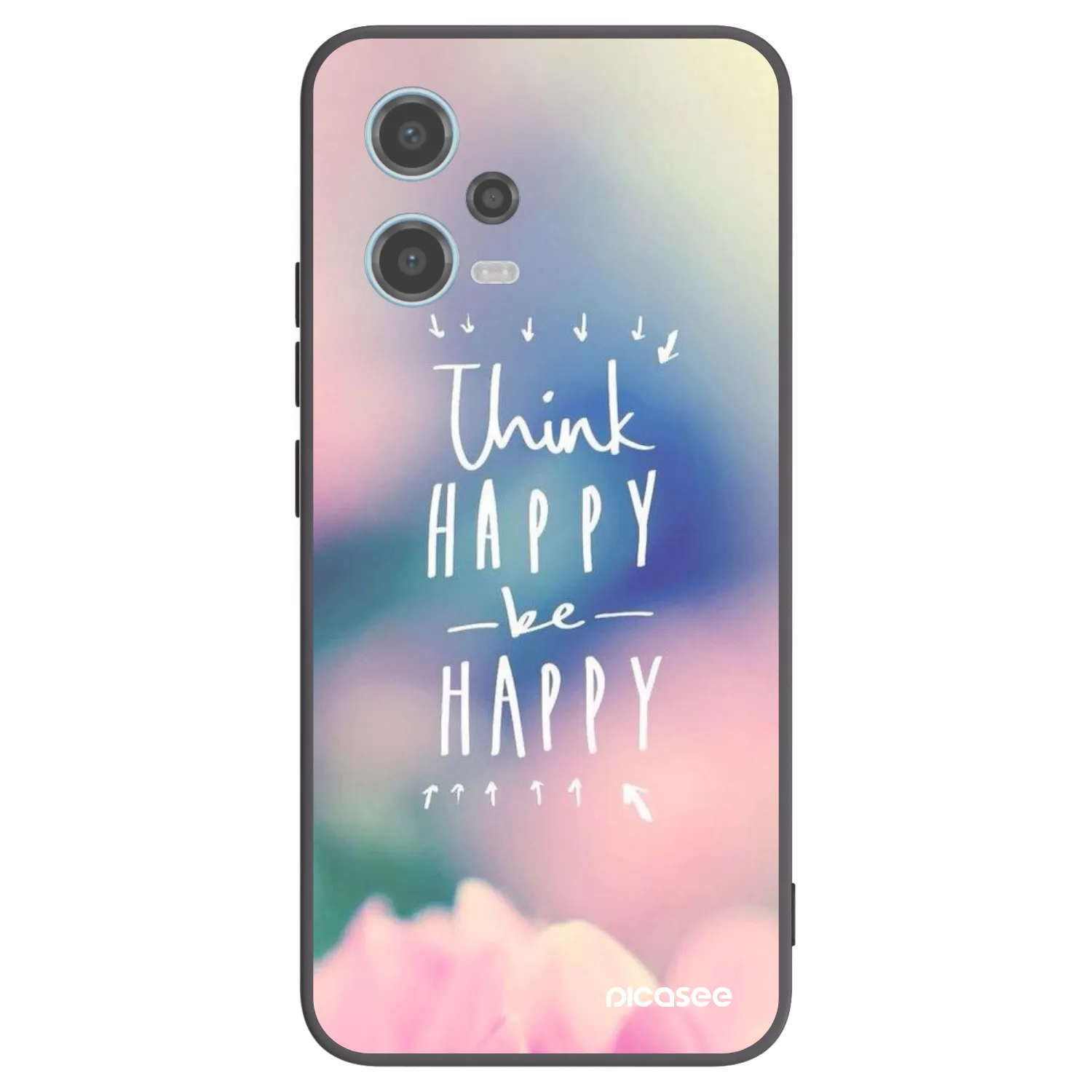 Picasee Xiaomi Redmi Note 12 5G Hülle - Schwarzes Silikon - Denke positiv!
