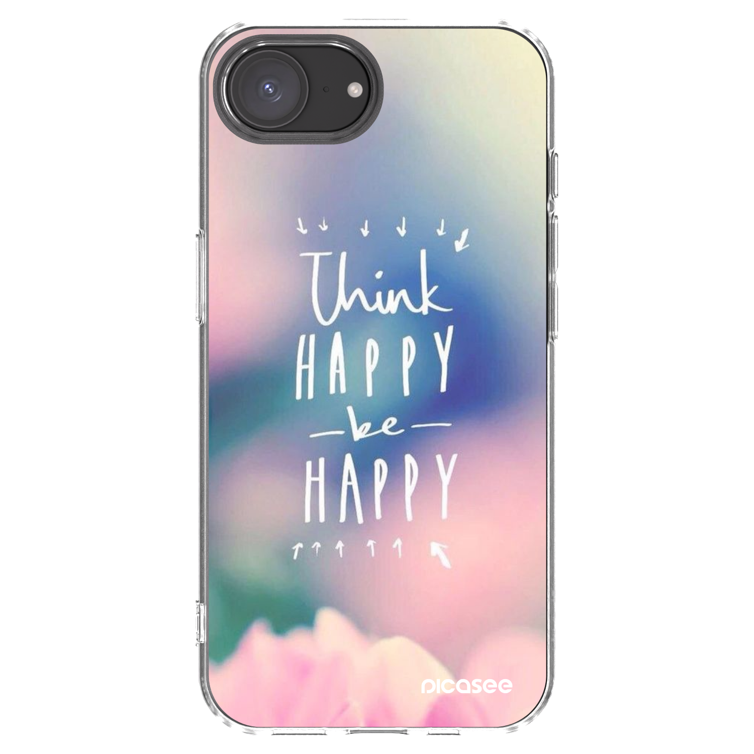 Picasee Apple iPhone 16e Hülle - Transparentes Silikon - Denke positiv!