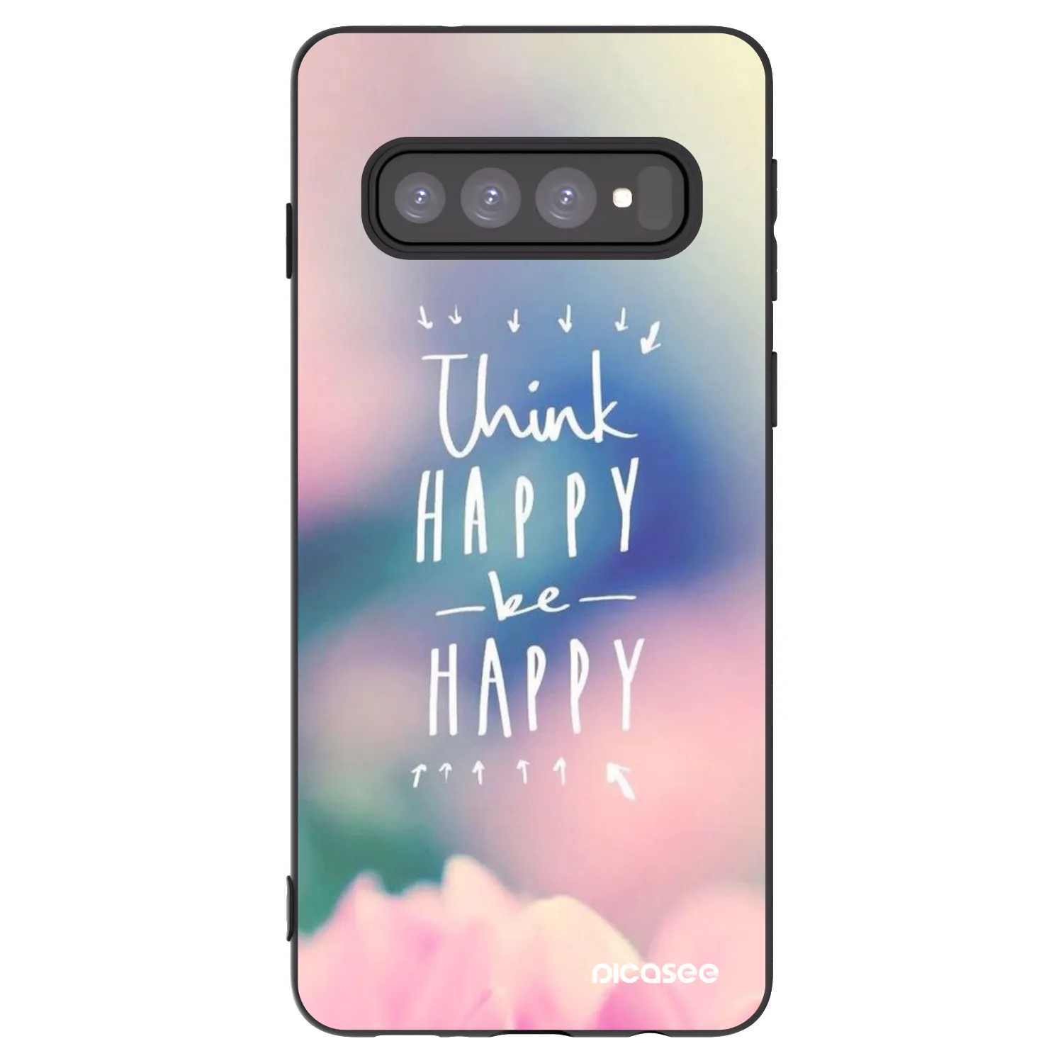 Picasee Samsung Galaxy S10 G973 Hülle - Schwarzes Silikon - Denke positiv!
