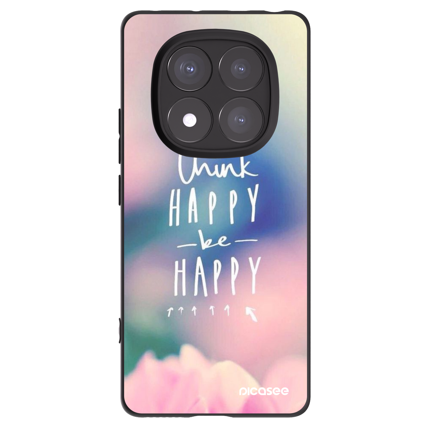 Picasee Xiaomi Redmi Note 14 Pro 5G Hülle - Schwarzes Silikon - Denke positiv!