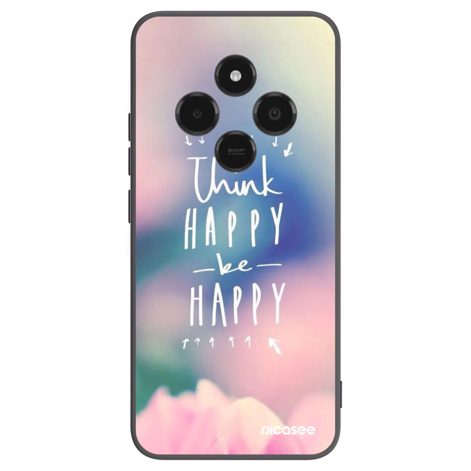 Picasee Xiaomi Poco C75 Hülle - Schwarzes Silikon - Denke positiv!