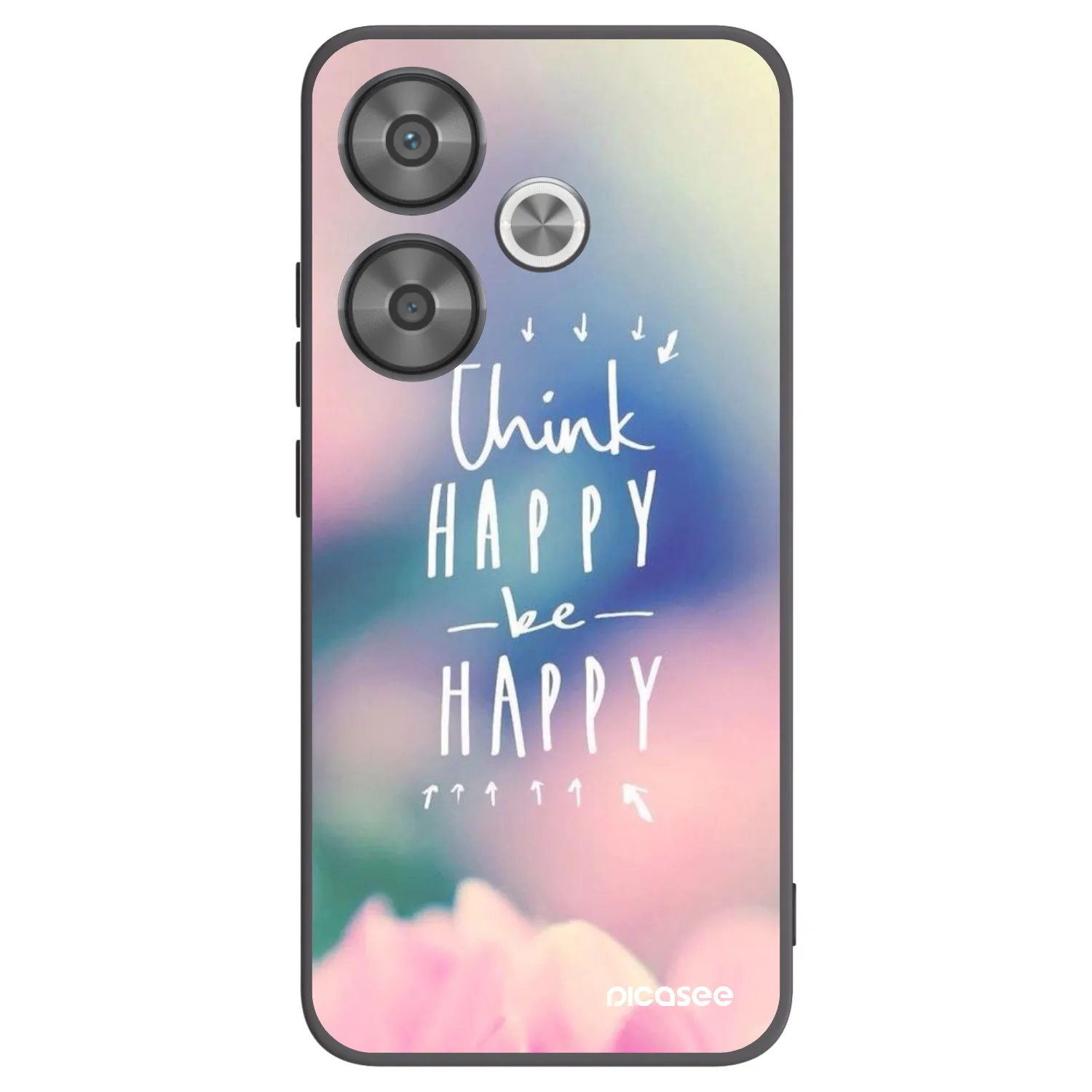 Picasee Xiaomi Poco F6 Hülle - Schwarzes Silikon - Denke positiv!