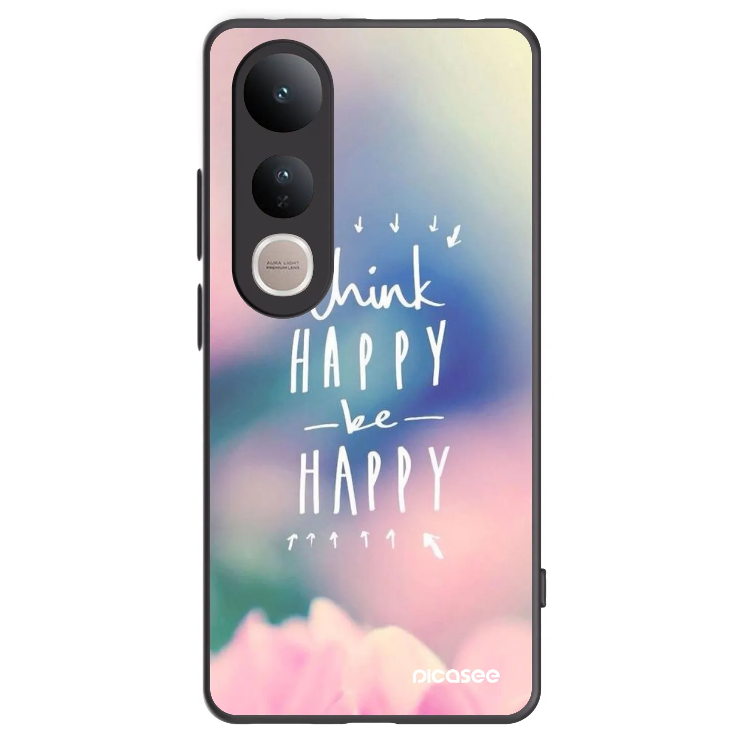 Picasee Vivo V50 Lite 5G Hülle - Schwarzes Silikon - Denke positiv!