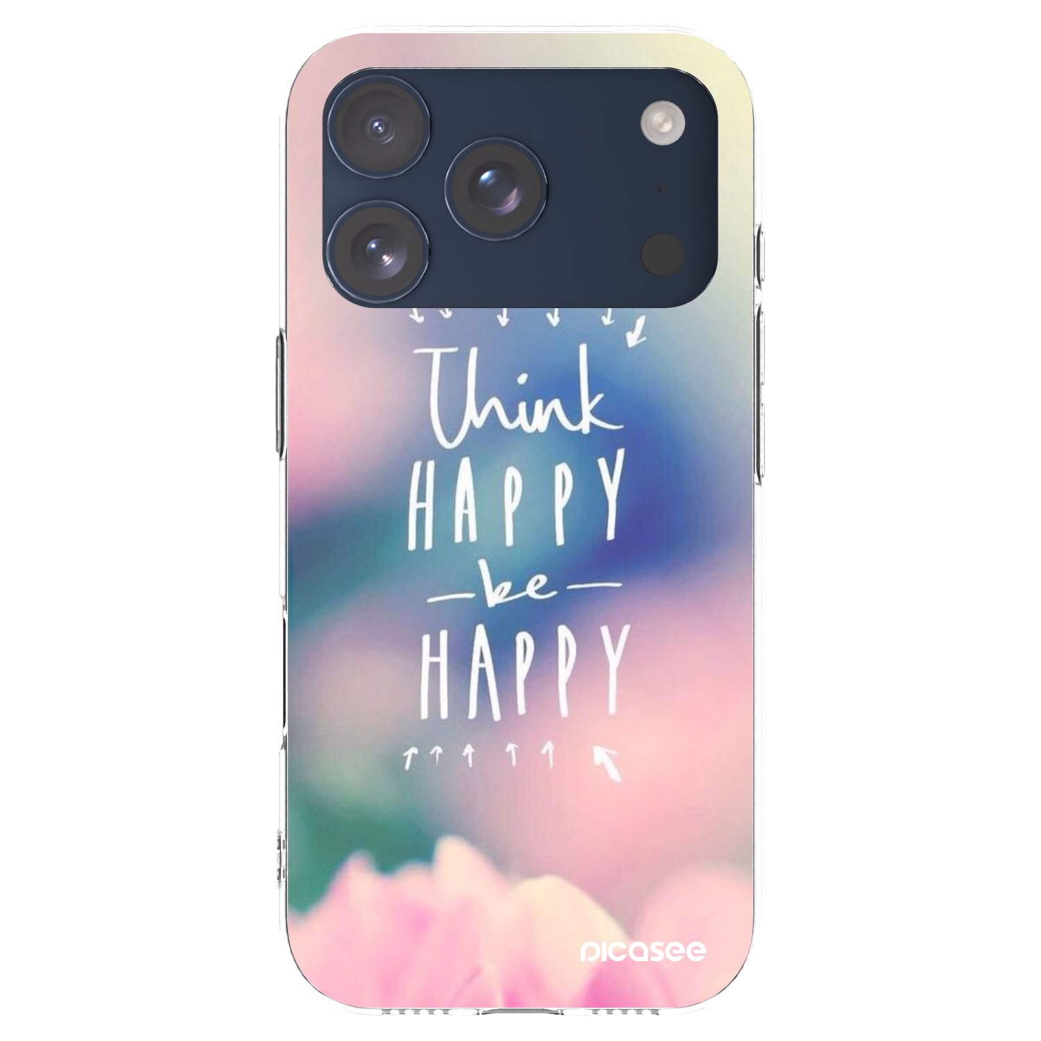 Picasee Apple iPhone 17 Pro Hülle - Transparentes Silikon - Denke positiv!