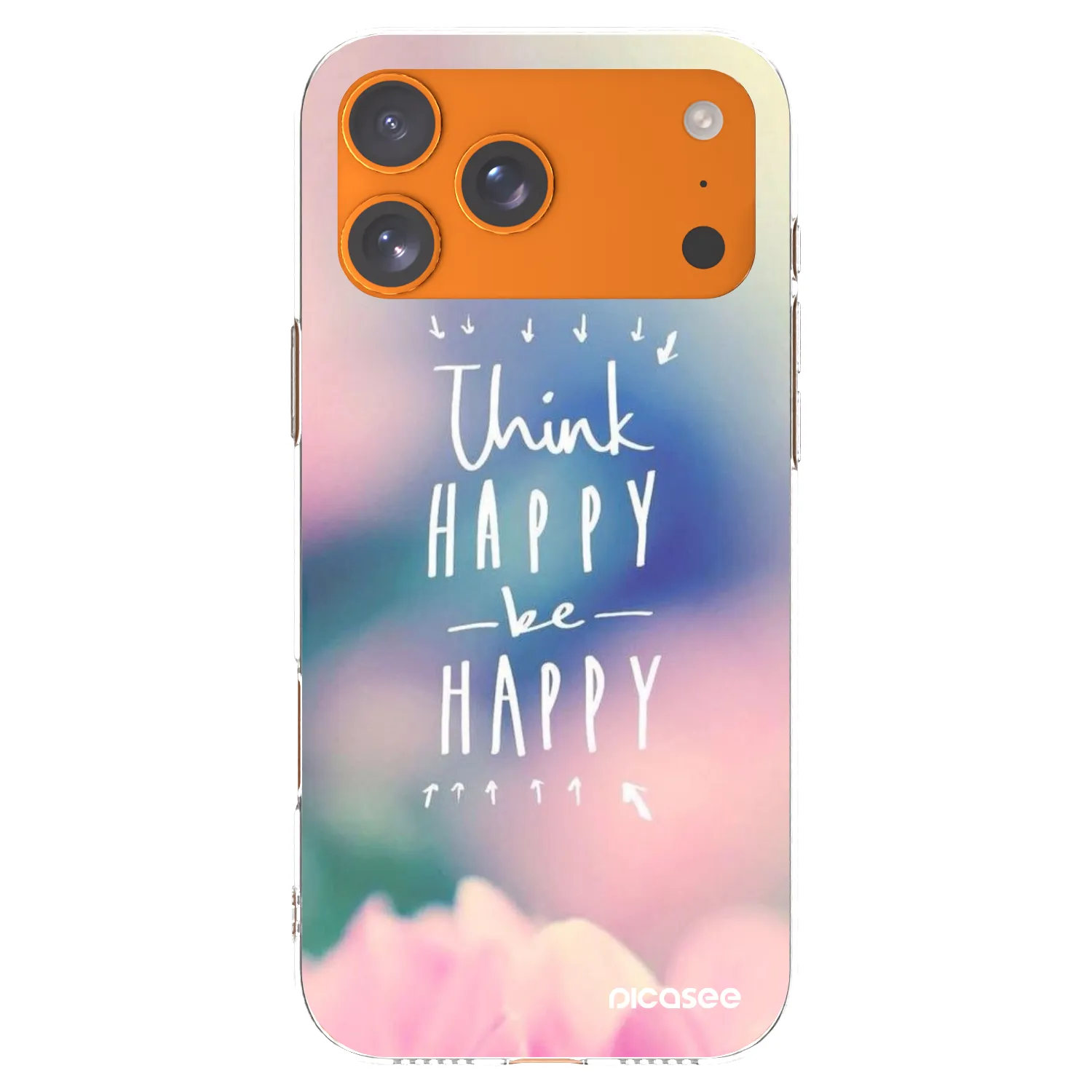 Picasee Apple iPhone 17 Pro Max Hülle - Transparentes Silikon - Denke positiv!