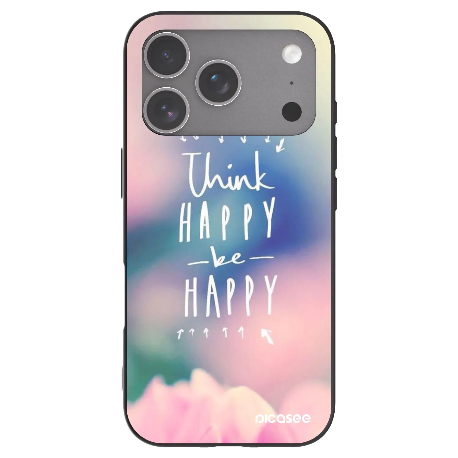 Picasee Apple iPhone 18 Pro Hülle - Schwarzes Silikon - Denke positiv!