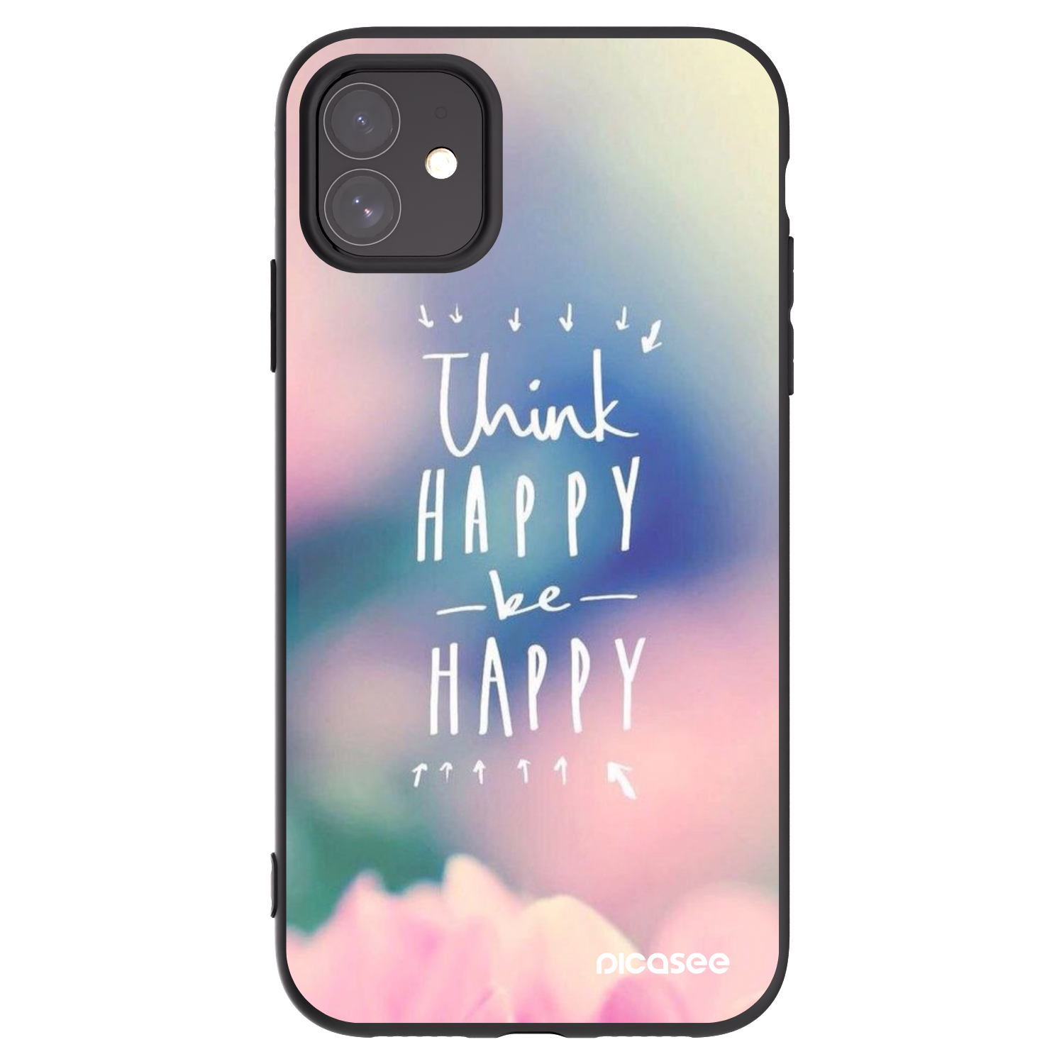Picasee Apple iPhone 11 Hülle - Schwarzes Silikon - Denke positiv!